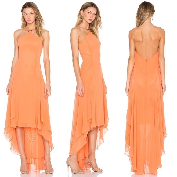 Halston Halter Georgette Gown 0 - Picture 9 of 9